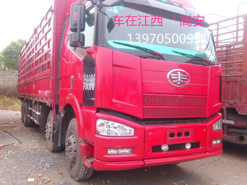 2012年2月 供应解放J6前四后八9米6高栏货车 可办分期付款 红色 手动高清图片